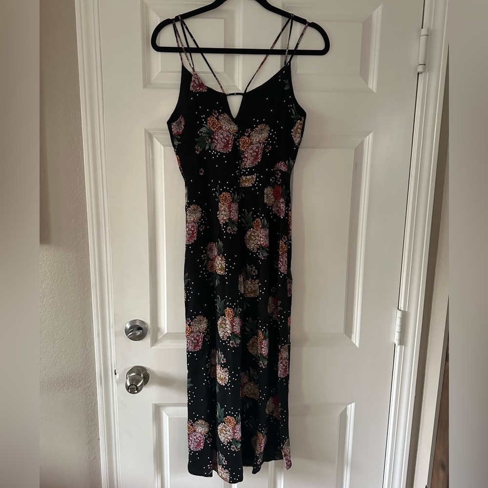 Topshop Hydrangea Floral Print Strappy Jumpsuit US 2